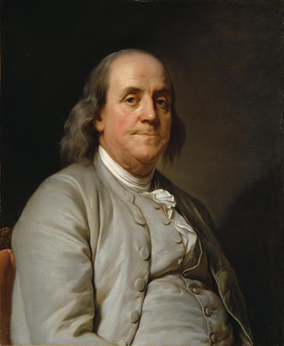 A portrait of Benjamin Franklin by Joseph-Siffred Duplessis