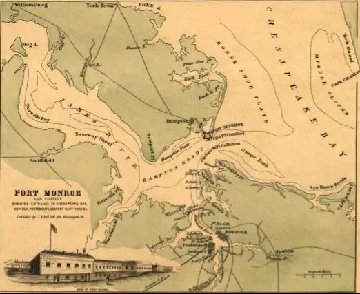 Map of Hampton Roads area, including Gosport.