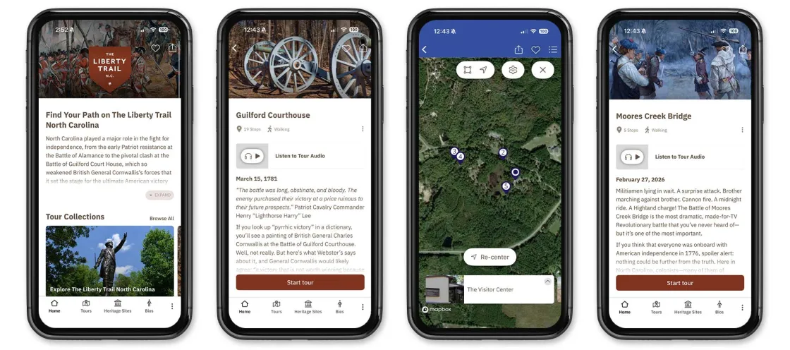 The Liberty Trail North Carolina app screenshots