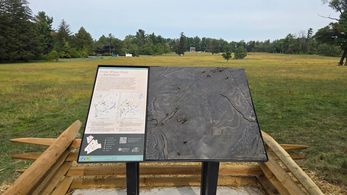 Interactive topographical map at Princeton Battlefield State Park, N.J.