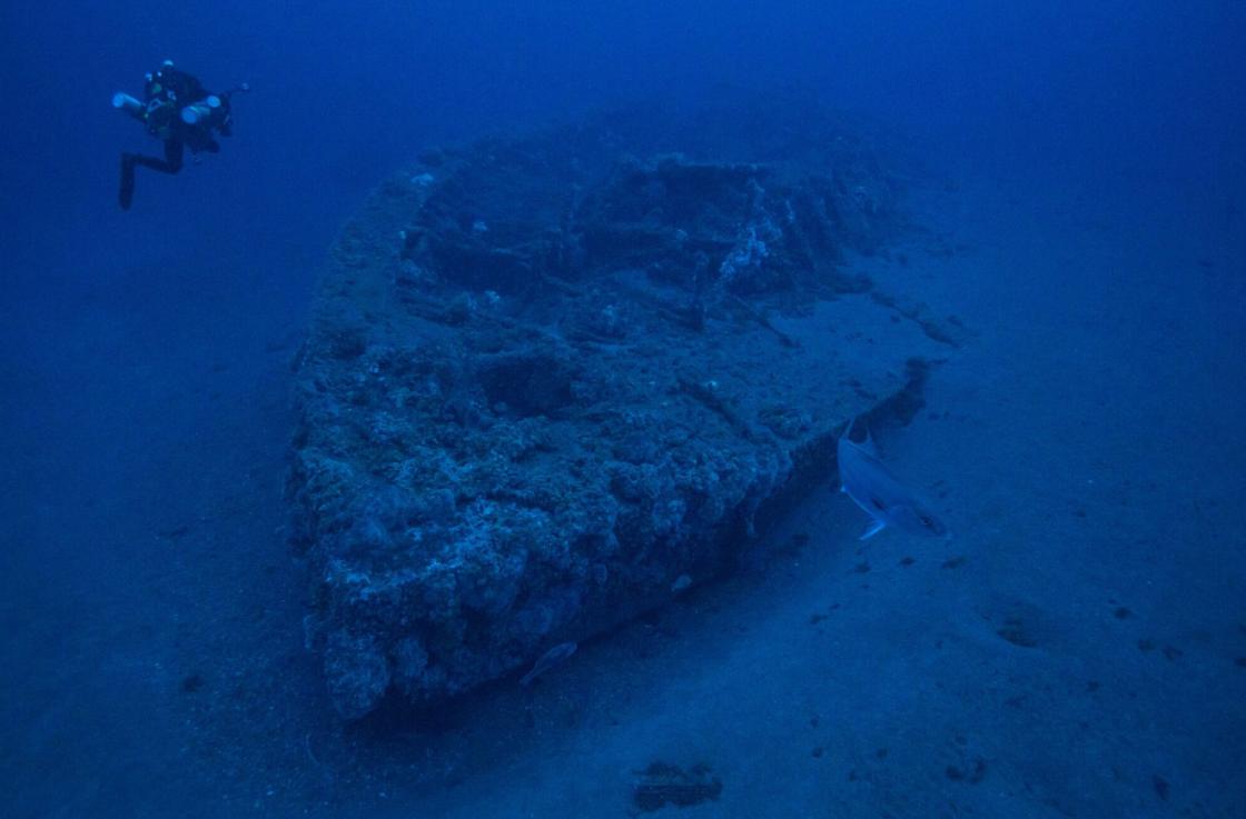 A scuba diver at the USS Monitor Marine Sanctuary