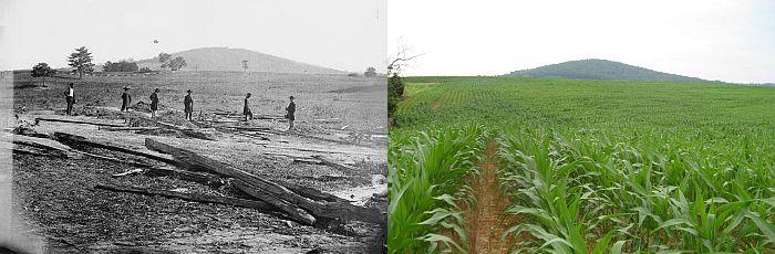 Then and now photos of the Cedar Mountain battlefield