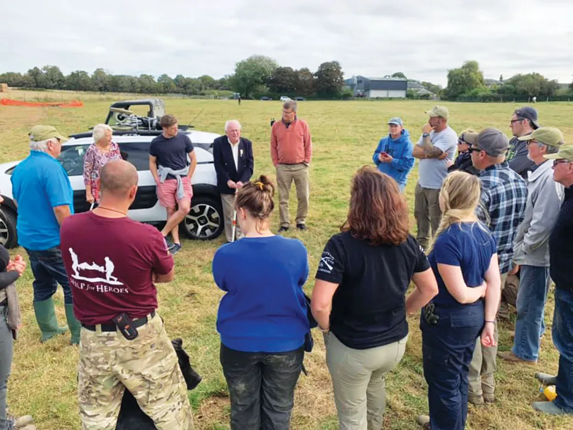 AVAR participants at the site of a B-24 crash in the U.K.