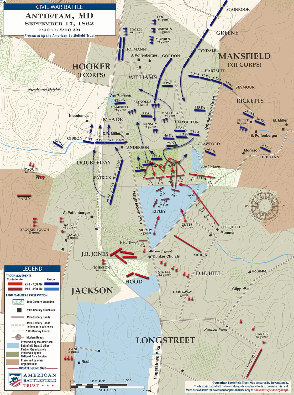 Antietam | East Woods and Cornfield | Sep 17, 1862 | 7:40 - 8:00 am (June 2020)