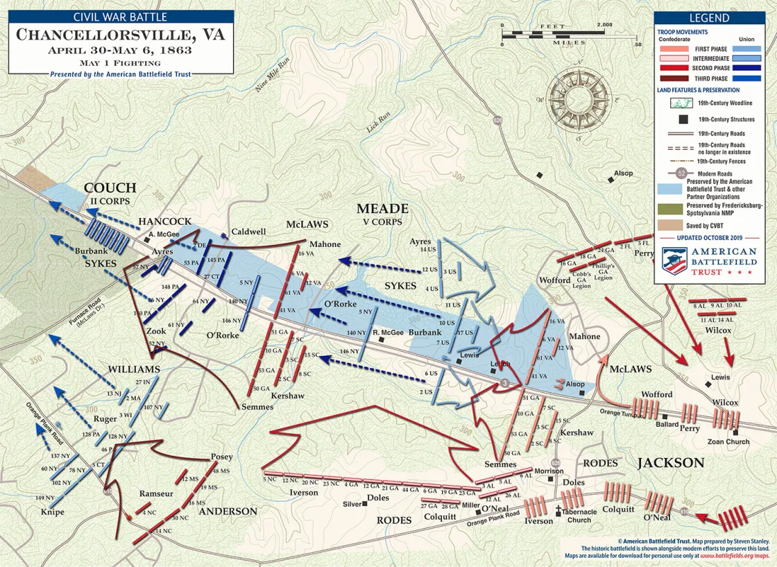 Chancellorsville Map Civil War