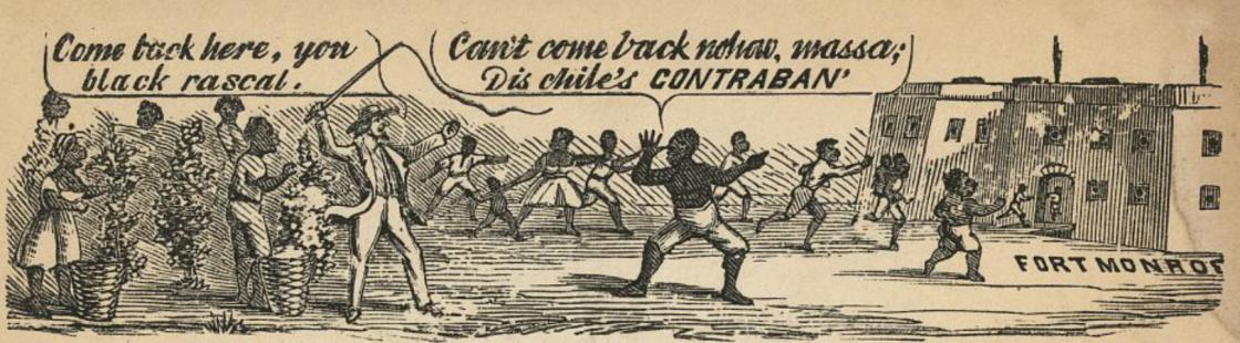 This is a cartoon satirizing the dependency of the Confederacy on slave labor.