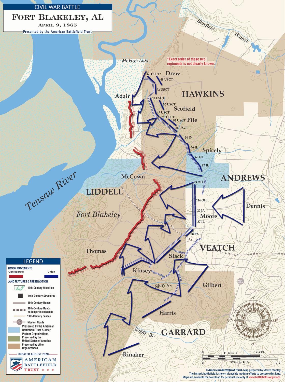 Fort Blakeley - April 9, 1865 Battle Map