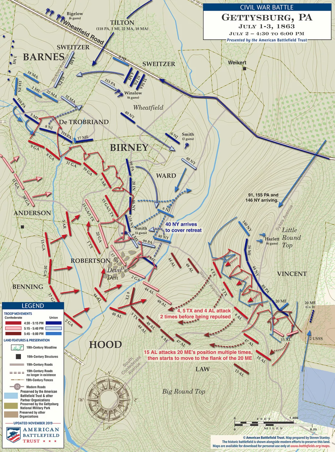 Gettysburg | Devil’s Den & Little Round Top | July 2, 1863 | 4:30 - 5:30 pm (November 2019)