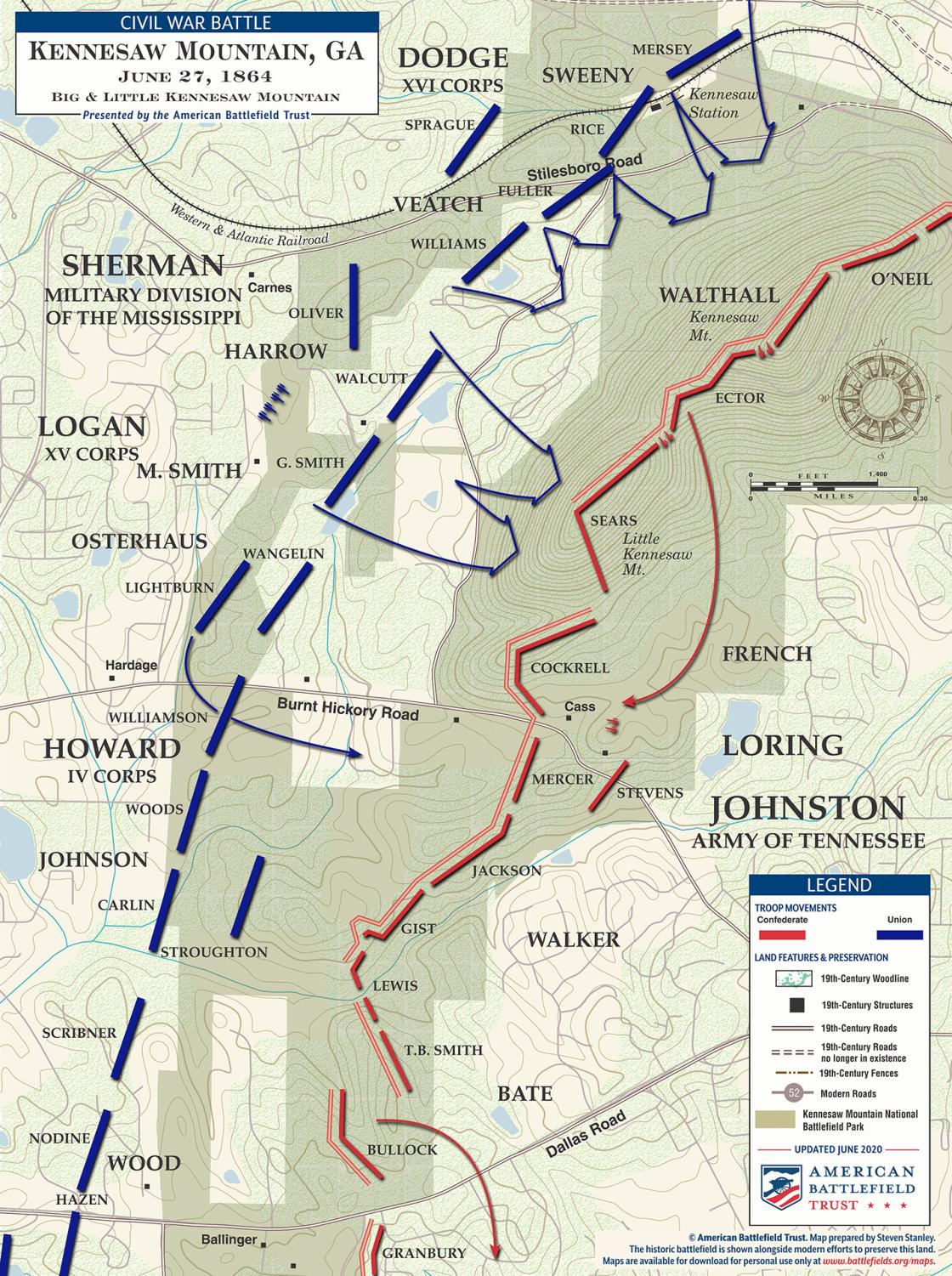 Kennesaw Mountain | Big & Little Kennesaw Mountain | June 27, 1864 (June 2020)