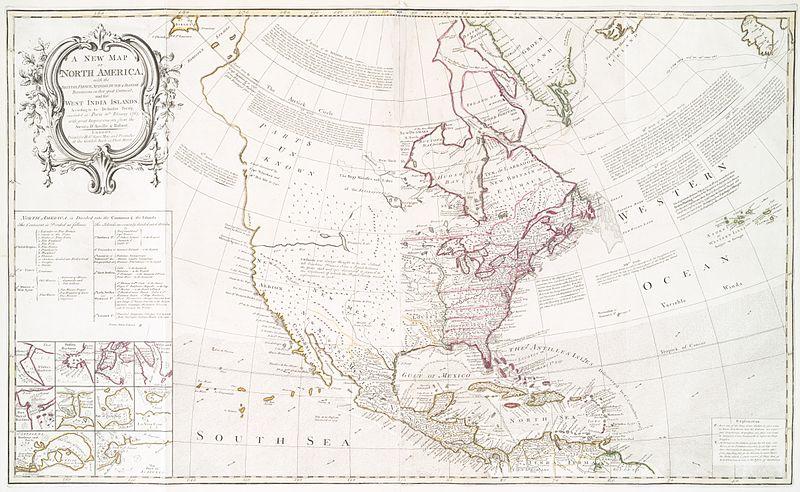 Map of North America after the Treaty of Paris (1763)