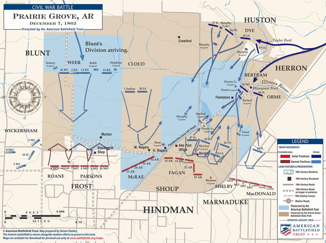 Prairie Grove Arkansas Map Prairie Grove - December 7, 1862 | American Battlefield Trust