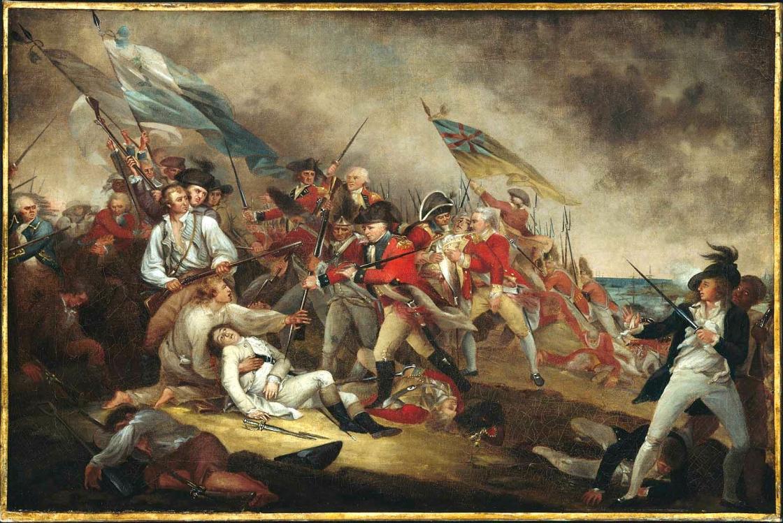 Painting of the Battle of Bunker Hill.