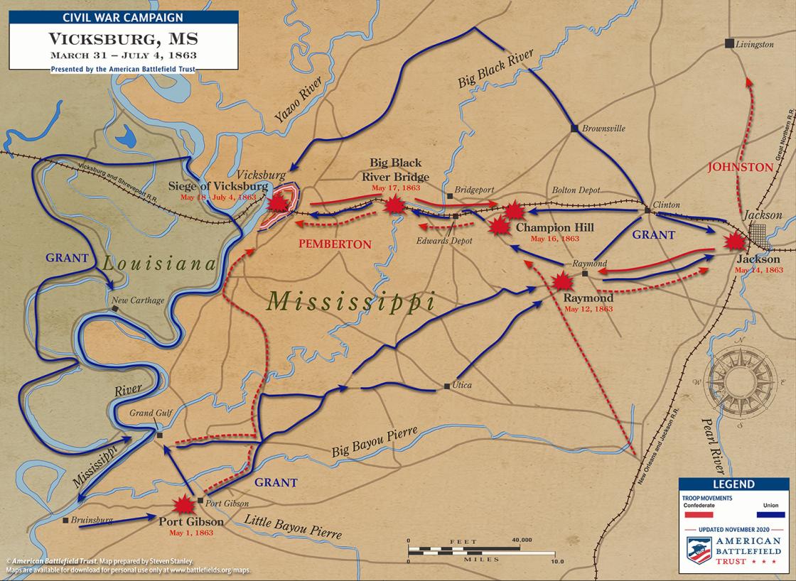Vicksburg Campaign Of 1863 American Battlefield Trust 