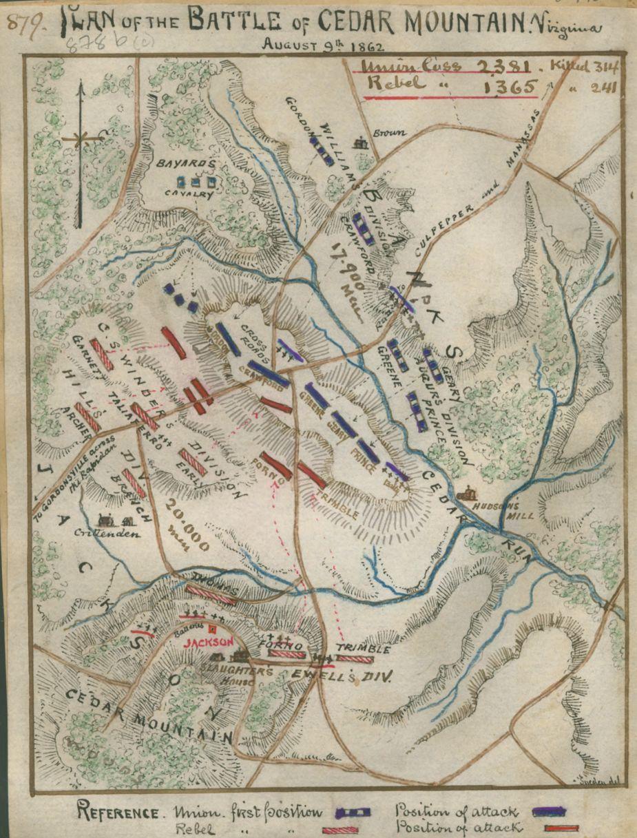Plan of the Battle of Cedar Mountain