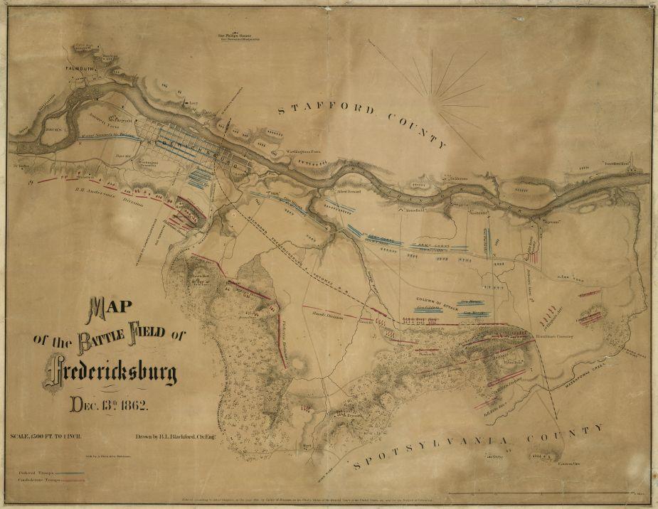 Map of the Battlefield at Fredericksburg American Battlefield Trust