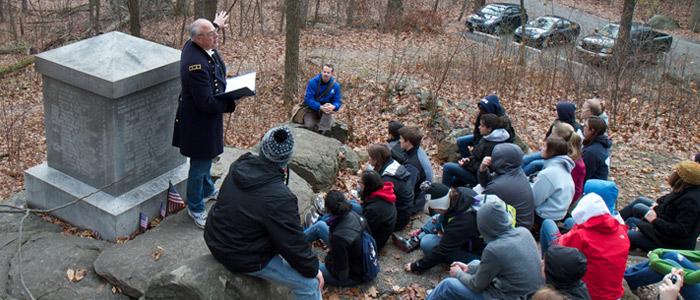 Jim Percoco at the 20th Maine Monument