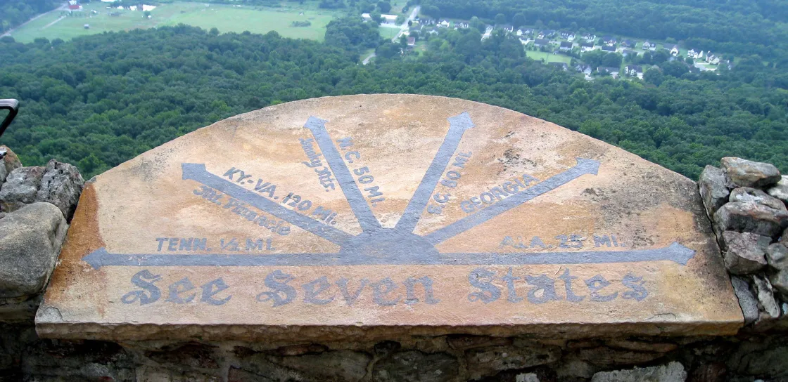 The "See Seven States" marker at Lookout Mountain, Tenn.