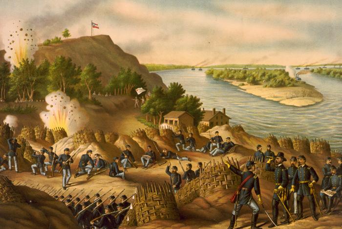 This is a painting of the Siege of Vicksburg. 