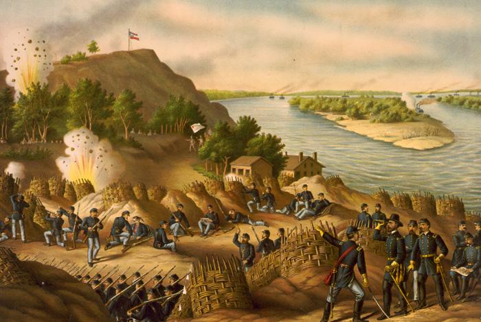 This is a painting of the Siege of Vicksburg. 