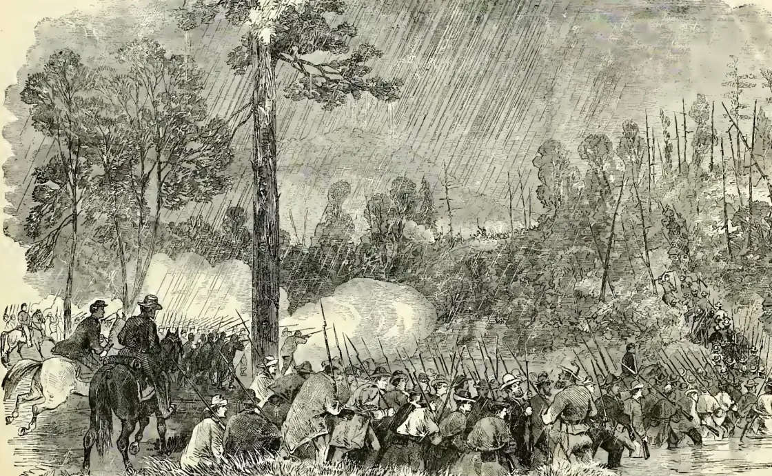 McClellan's forces fire upon the retreating rebel army, killing its commander Gen. Robert S. Garnett, at the Skirmish at Corrick's Ford. 