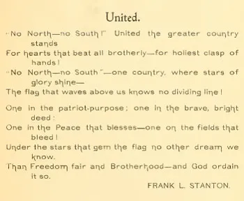 The text of Frank L. Stanton's poem "United."