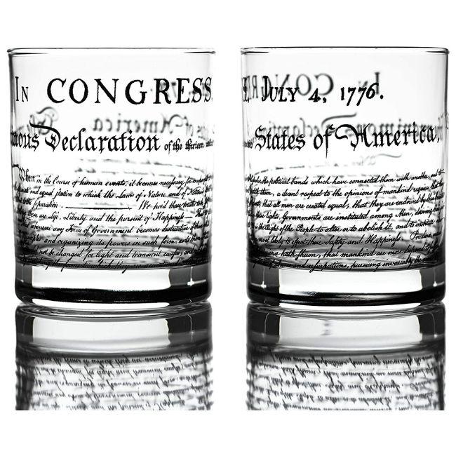 Declaration of Independence Whiskey Glasses