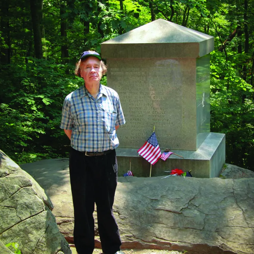 Tim Kinlock at the 20th Maine Monument, Gettysburg National Military Park, Pa.