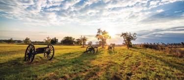 Cannon adorn part of the Opequon (Third Winchester) battlefield in the Shenandoah Valley.