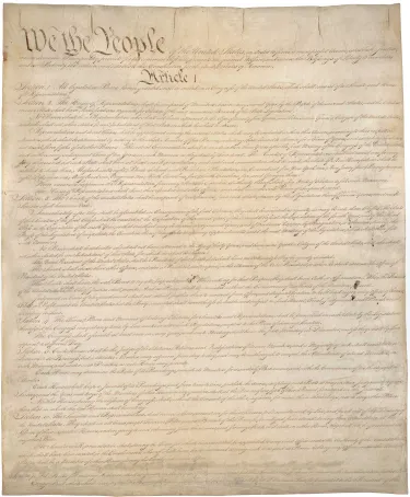 The first page of the Constitution of the United States.