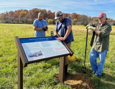 Sign Installation at Brandy Station