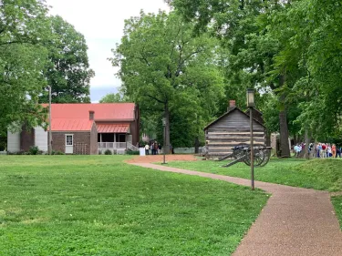 The historic Carter House stands just north of this newly preserved battlefield land at Franklin Battlefield.