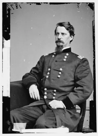 Portrait of Union Maj. Gen. Winfield S. Hancock in military uniform during the Civil War.