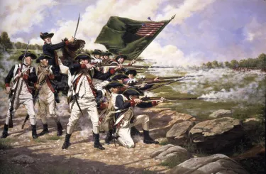 The Battle of Long Island, a National Guard Heritage Painting by Domenick D'Andrea.