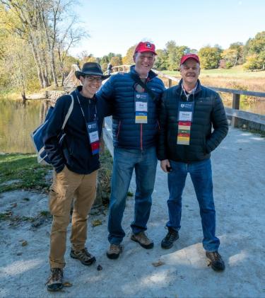 Color Bearer Rob Shenk with Garry Adelman and David Duncan