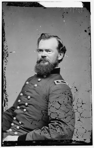 Nineteenth-century photographic portrait of Union Maj. Gen. James B. McPherson, who was killed during the Battle of Atlanta in 1864.