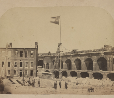 This is an image of Fort Sumter taken the day it was evacuated.