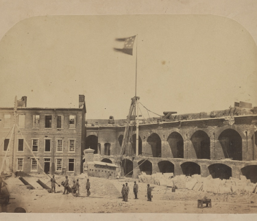 This is an image of Fort Sumter taken the day it was evacuated. 