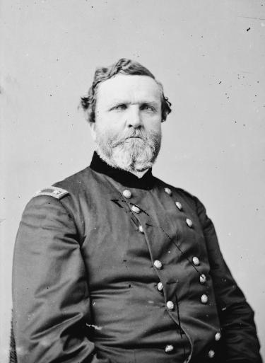 This is a black and white photograph of Major General George H. Thomas.