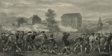 An illustration of the Battle of Lexington