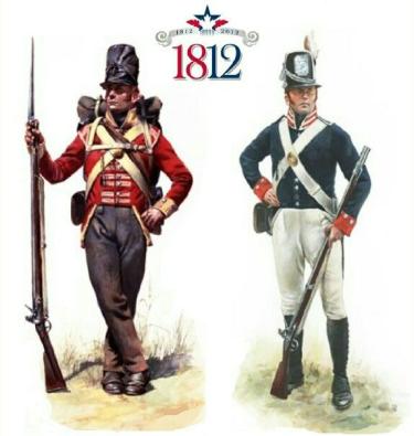 These are paintings of the average British and American soldier during the War of 1812.