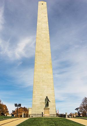 Bunker Hill Monument at Boston National Historical Park in Massachusetts