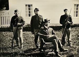 Seated Officer reenactor