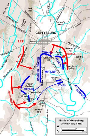 Gettysburg - Day Two Map on Wikipedia