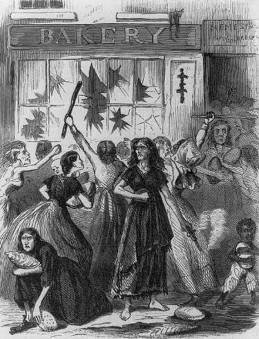 A depiction of the Richmond bread riots