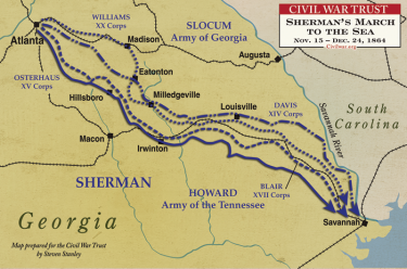 Sherman's March to the Sea Map